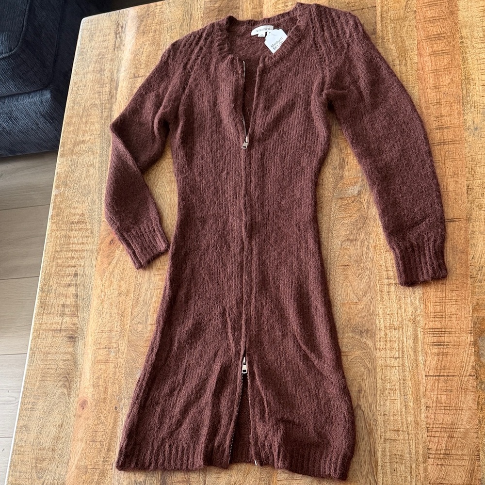 Knit Zipper Sweater Dress